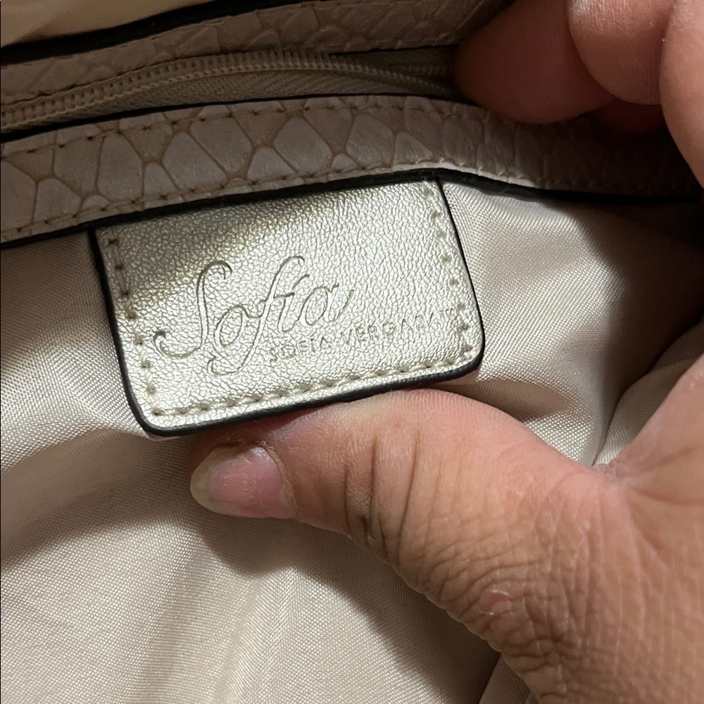 Sofia By Sofia Vergara Beige Textured Shoulder Bag - image 8